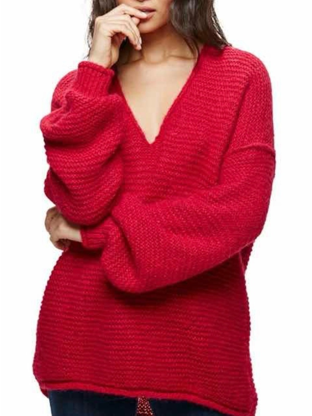 Free People All Mine Alpaca Sweater in Raspberry